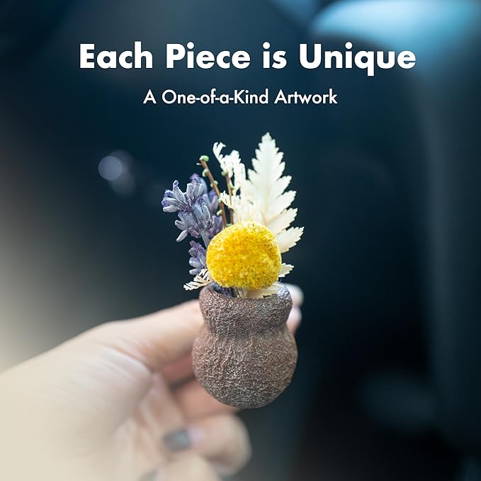 Mini Dried Flowers Car Vent Clips, Natural Car Air Freshener Non-Toxic, Cute Dashboard Decorations, Gifts for Plant Lovers (A+B, Unscented)