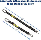 PetSafe Safety Seatbelt Tether – Adjustable Dog Seat Belt for Car – Works with Any Harness – Carabiner Clip, Black – 1 Seat Belt Tether