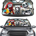 GENANY Horror Nightmare Skellington Windshield Sun Shade for Car SUV Truck (55x30 inches), Sun Shade Windshield, Shades for Front Windows, Protector Blocks UV, Car Decor