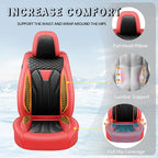 Fit Tucson Car Seat Covers Compatible with Hyundai Tucson 2010-2026, Premium Leather Breathable, Wear Resistant, Airbag Compatible, All-Weather Protection & Full Coverage, Full Set Red&Black