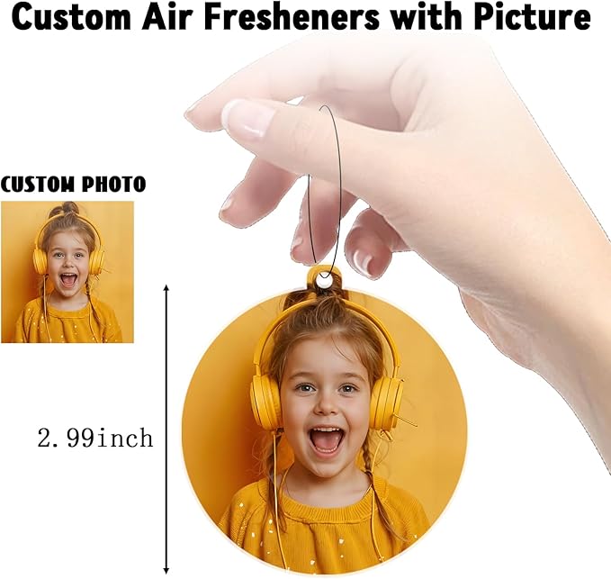 Generic Custom Logo Air Fresheners Bulk, Wholesale Personalized Double-Sided Car Air Fresheners with Picture Photo Text/Logo with Scents (10 Pack)
