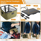 Aotto Portable Oven, Electric Lunch Box Food Heater - 12V/24V/110V 3-in-1 Car Food Warmer - Heated Lunch Box for Adults - Cook, Reheat & Keep Meals Warm for Car, Truck, Travel, Work, Home - Green