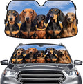 GENANY Cute Dachshund Dog Group Funny Windshield Sun Shade for Car SUV Truck (55x30 Inches), Sun Shade for Front Windows, Protector Blocks UV, Spring Car Decor