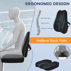 Car Seat Cushion,Lumbar Support Pillow for Office Chair – 3D Breathable Mesh Memory Foam Pad,Non-Slip Truck Seat Cushion with Adjustable Strap, Lower Back Support for Car, Office, Gaming Chair, Black