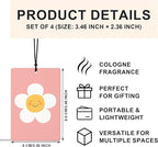 Cute Girly Car Air Freshener 4 Pcs, Boho Daisy Flower Star Inspirational Quotes Air Freshener Hanging for Cars Books Closet Drawer, Girly Car Accessories for Women Girls