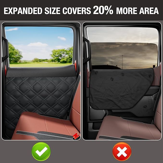 Dog Car Door Protector – 20% Larger Design for Trucks & Large SUVs, Thickened Waterproof Door Panel Covers, Protects Doors from Dog Scratching