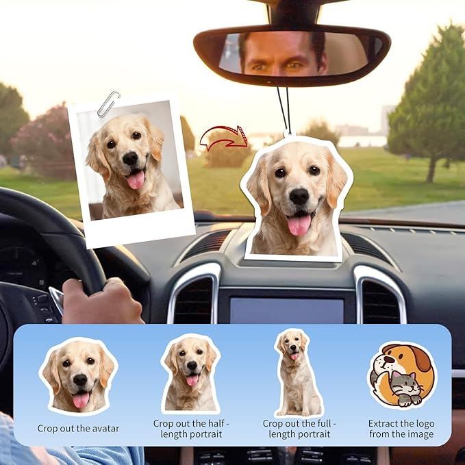 Custom Air Freshener with Picture, Personalized Photo Car Air Freshener, Single-Sided Customizable Hanging Ornaments for Car, Home, Closet, Gift for Christmas, Valentine's Day (Irregular Shape)