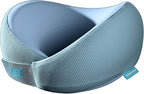Skechers Women's Memory Foam Neck Pillow, Comfortable & Breathable Travel Pillow,Neck Pillow Airplane for Travel, Car Rides, Home, and Office Use, Ergonomic Design for Men and Women,Light Blue