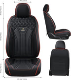 FLORICH Leather Seat Covers Full Set Car Seat Protectors 5 Seats Automotive Seat Covers Universal Fit for Most Cars Trucks SUV-Black&Red Line