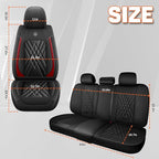 Car Seat Covers Compatible with Toyota Camry 2012-2026 Durable Waterproof Automotive Seat Covers Stretchable Fabric Material, Airbag Compatibility, Premium Nappa Leather(Black Red, Full Set)