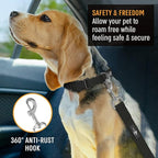 Active Pets Black Car Seat Belt for Dogs, Attaches to Harness & Collar, Adjustable 18" - 24" Travel Restraint System Fits Small - Large Pups for Safety & Comfort, Essential Pet Supplies & Accessories