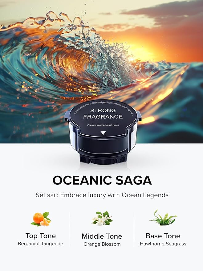 Ceeniu CF8 Scenic Fragrance (Aquatic Scent: OCEANIC SAGA) refill - 1200 Sprays, Natural French Fragrance, CF8 Car Aroma Diffuser
