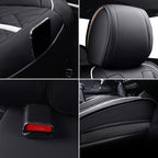 Tomatoman Tacoma Seat Covers Compatible with Toyota Tacoma 2005-2022 2023 2024 2025 2026 Truck Access Crew Double Cab TRD Offroad SR5 V6 Waterproof Faux Leather Car Cushions(Full Set/Black-White)