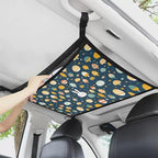 Generic Easter Car Ceiling Cargo Net Pocket Hanging Storage Bag with Zipper 31.69"x24.02" Double-Layer Mesh Car Roof Storage Organizer Long Road Trip Truck SUV Travel Camping Easter Decor Gifts