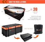 Car Roof Top Rooftop Cargo Carrier Bag cu ft Cubic feet Waterproof for All Cars with/Without Rack, Includes Anti-Slip Mat, 10 Reinforced Straps, 6 Door Hooks, Luggage Lock (20 Cubic Feet Hitch)