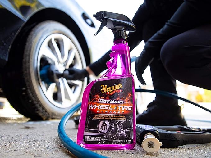 Meguiar's Hot Rims Wheel & Tire Cleaner, Powers Through Brake Dust & Grime - 24 Oz Spray Bottle