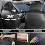 CX-50 Car Seat Covers Fit for Mazda CX-50 2023-2026, Full Coverage Premium Leather Waterproof Breathable Seat Covers, Automotive Seat Protectors, Airbag Compatible(Full Set Seats, Black & Red)