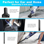 Handheld Vacuum Cordless - Car Vacuum Cleaner with Brushless Motor, 15kPa Powerful Suction Vacuum with LED Light, Type C Port, 2 Fliters, Portable Hand Vacuum for Home, Pet and Car