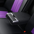 FLORICH Rear Seat Covers Leather Car Seat Covers Waterproof Back Seat Cover Automotive Seat Covers Universal Seat Cushion Protector for Most Cars Trucks SUV-Black&Purple