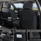 Coverado Front Seat Covers, Car Seat Covers Front Seats, Leather Seat Covers for Cars, Automotive Seat Covers Car Seat Protector Car Accessories Fit for Most Sedans SUV Pick-up Truck(Black&Beige)