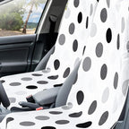 2 Pack Car Seat Towel Covers with Storage Bag 63 x 32 Inch Athletic Running Towel Seat Sweat Washable Non Slip Cover Gift for Car Outdoor Sport Activities (Black and Gray Dots)