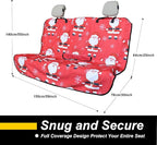 Back Seat Cover for Car Trucks Van SUV,Waterproof Rear Bench Towel Seat Covers for Dogs and Kids,Automotive Backseat Protector (Santa Claus)