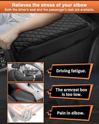 Shademax Center Console Cover for Toyota Land Cruiser Prado LC250 2024 2025 2026 Accessories, Prado LC250 Armrest Cover Cushion Pad Console Armrest Seat Box Protector PU Leather Anti-Scratch Black