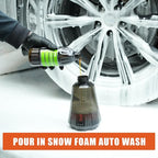 SPTA PRO Foam Cannon (Thicker Snow Foam Technology) with 1/4 Inch Quick Connector for Pressure Washer (Wide Mouth), 34 Oz Bottle (1/4" Quick Connector) with Adjustable Thick Foam+16Oz Car Wash Soap