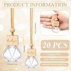 20 Pcs Car Diffuser Bottle Empty Bulk Hanging Car Freshener Bottles Inspirational Air Freshener Refillable Thank You Employee Appreciation Gifts Bulk for Nurse Staff(Thank You)
