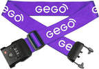 GEGO Premium Travel Kit, Sleep Mask 3D Contoured Eye with Soft Memory Foam, Luggage Tag Waterproof Resistant and Strap with Lock for Luggage TSA Approved (Sleep Mask Purple/Luggage Tag Black)