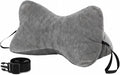 Dog Bone Shaped Travel Neck Pillow with Washable Removable Cover Have Loops on Either End for Car Bus Truck Driving Comfort Head Rest Support Neck Cervical Chiropractic Pillow (Gray)
