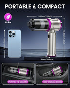 Portable Car Handheld Vacuum Cleaner 15000pa - 4 in 1 Vacuum Cleaner&Air Duster, Rechargeable Handheld Vacuum with Multi-Nozzles for Car, Home, Pet, Ideal Gifts for Men & Women (Pink)