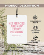 Cute Pink Christian Cologne Car Air Freshener 4 Pcs, Preppy Floral Religious Bible Verse Hanging Air Freshener for Cars Bathroom Dorm Books Decor, Pink Girly Accessories Gifts for Women Girls