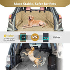 F-color SUV Cargo Liner for Dogs - Waterproof Pet Cargo Liner with Side Flaps, Comfort Dog Cargo Cover with Bumper Flap, Scratchproof Non-Slip Large for Full-Size SUVs Vans, 55 x 93 Inch, Khaki