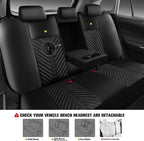 PU Leather Car Seat Covers Full Set – Waterproof seat Cover for Cars，3D Foam Support Automotive seat Covers ，Airbag Compatible, Universal Fit for Cars SUVs Trucks Sedans（Black/Red）