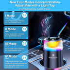 Smart Car Air Freshener with RGB Ambient Light & Starry Ceiling, Car Diffuser with Smart Spray Modes 4 Settings, 1600 Sprays USB-C Rechargeable, Auto On/Off, Built-in Battery, 3 Scents Refills (Black)