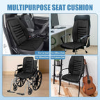 Car Seat Cushion, Memory Foam Cushion for Car Seat, Lumbar Support Pillow, Seat Cushion for Full Back and Seat, Ideal for Car Seat Driver, Office Chair, Wheelchair and Back Pain Relief (Black)