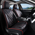 Coverado Car Seat Covers Full Set, Seat Covers for Cars, Front Seat Covers and Back Seat Cover Waterproof Leather Automotive Seat Cover, Universal Car Interior Protectors Cushion for Most Cars