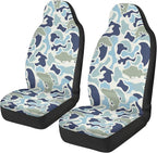 ELEQIN Fish Camo Car Front Seat Covers, 2 Pack Polyester Automotive Seat ProtectorsSoft & Breathable, Automotive Interior Accessories for Most Cars