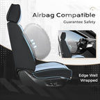 Coverado Seat Covers, Car Seat Covers Front Seats, Leather Seat Covers for Cars, Car Seat Protector Waterproof, Black Car Seat Cushion, Front Carseat Cover Universal Fit for Most Cars Lightblue