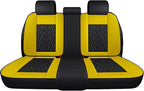 Premium Nappa Leatherette Car Seat Cover Set Custom Fit for Honda CR-V CRV 2000-2023 2024 2025 2026 Water-Proof Breathable Faux Leather Seat Cushion Protectors (Full Set 5 Seats,Black Yellow)