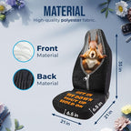 GENANY Funny Squirrel Car Seat Covers Set of 2, Breathable Front Seat Covers for Truck Sedan SUV, Vacation Movie Car Accessories, Christmas Squirrel Gift for Women Men