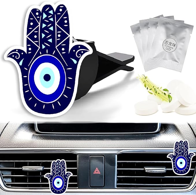 Cute Car Air Freshener Clips Blue Evil Eye Car Vent Clips Evil Eye Cars Scents Cologne Air Conditioner Clip Auto Vent Interior Decoration Cars Accessories Evil Eyes Gifts for Men Women,Friends