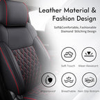 Huidasource Tacoma Front Car Seat Covers, 360° Full-wrap Truck Seat Cushion Cover Fit for Toyota Tacoma 2024-2026 SR, SR5, Limited, TRD Sport/Off-Road,Trailhunter Front Row(Front Pair/Black&Red)