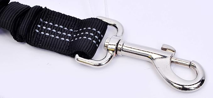 Adjustable pet Safety seat Belt, Elastic Buffer, for Both Dog and cat, Leash (Orange)