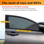 Car Front Side Window Shades,2 Pack Super Stretchy Mesh Car Window Screens Sun Shades Mosquito Nets Curtains Covers for 95% Cars SUVs Camping