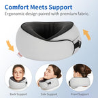 Travel Pillow, Memory Foam Neck Pillow for Airplane Sleeping, 360° Ergonomic Support Travel Pillow for Flights, Portable Set with 3D Eye Mask & Earplugs, Comfort for Plane Car Train