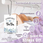 Yaya Grandma Gifts Car Air Freshener Accessories 3pcs, World's Best Gifts for Granmda Christmas, Blue Flower Rustic Hanging Scent Lavender Fragrance Card for Women Closet Bathroom Home Decor