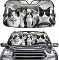 GENANY Tuxedo Cat Family Windshield Sun Shade for Car SUV Truck (55x30 inches), Sun Shade Windshield, Shades for Windows, Protector Blocks UV, Spring Car Decor