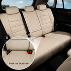 coverdream Rav4 Seat Covers Custom Fit for Toyota Rav4 2013-2018 LE SUV Seat Cushion,Fully Covered,Waterproof Leather Car Seat Protector(Full Set,Beige)